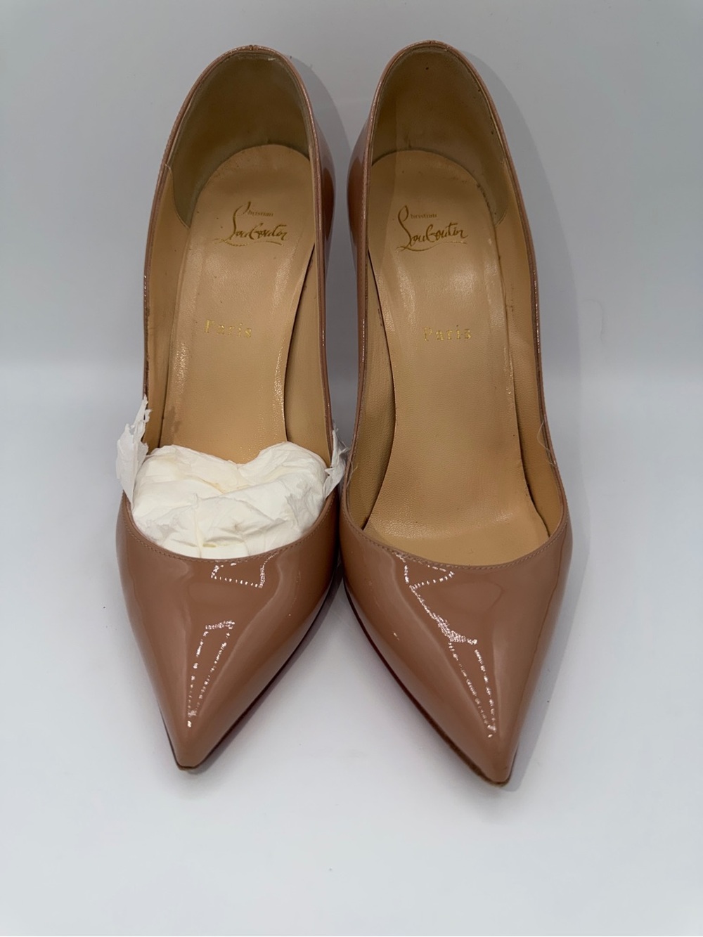 Christian Louboutin Pigalle Patent Calf Leather Nude 100 mm Pumps EU 40 | US 10